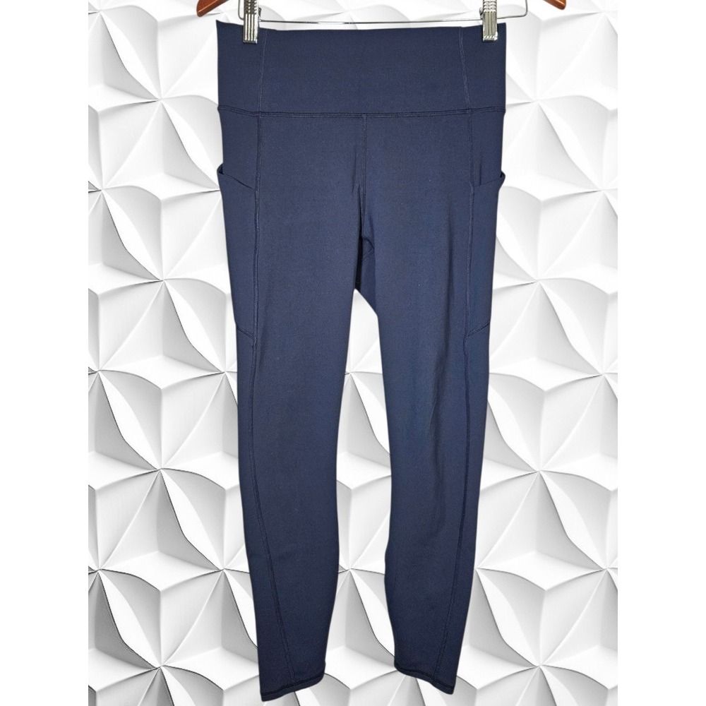 Fabletics PureLuxe Navy Blue High Waisted Pocket Leggings Women Size M